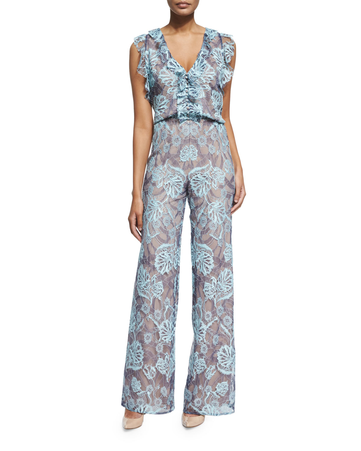 light blue lace jumpsuit