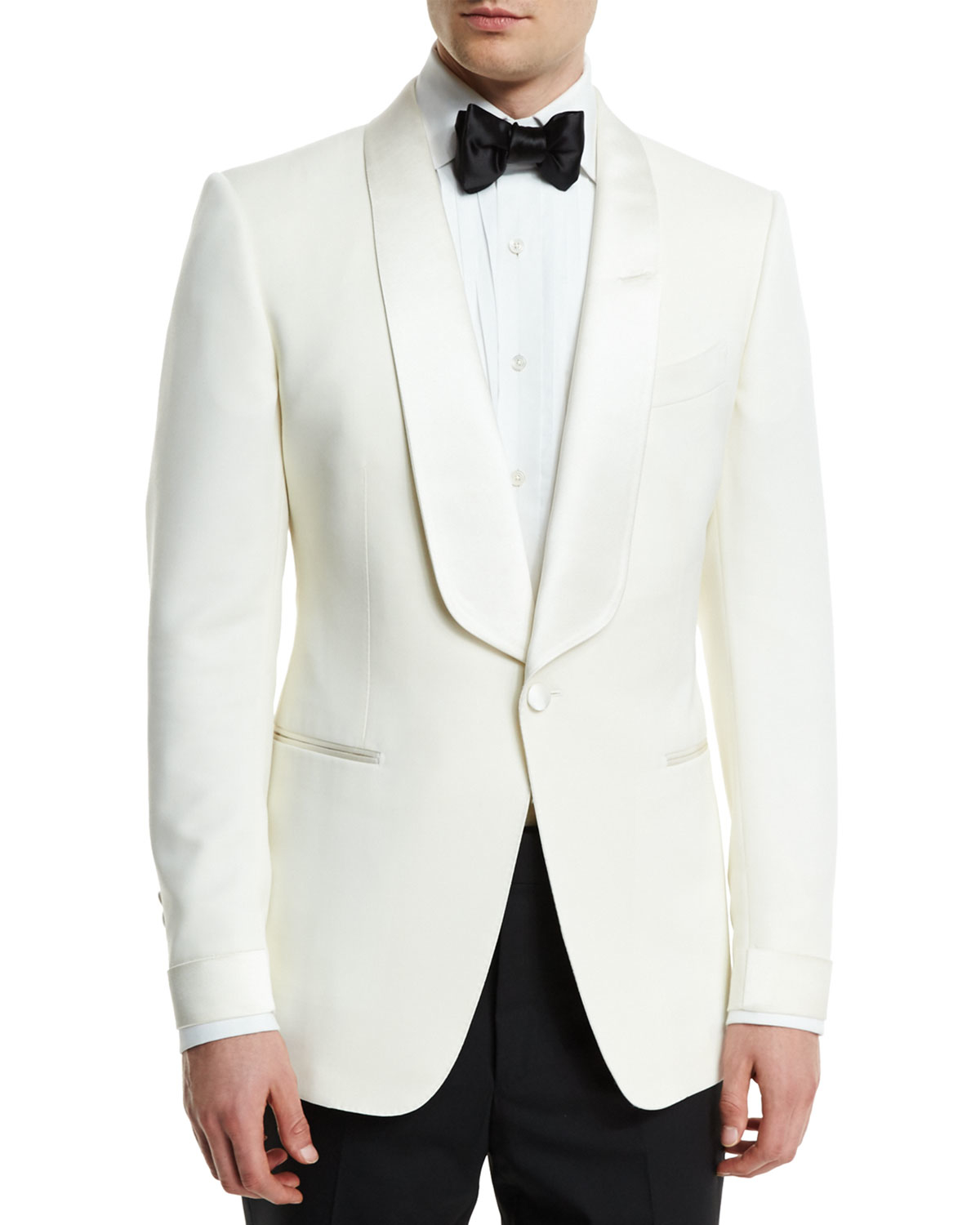 Tom ford O'connor Base Satinlapel Wool Jacket in White for Men Lyst