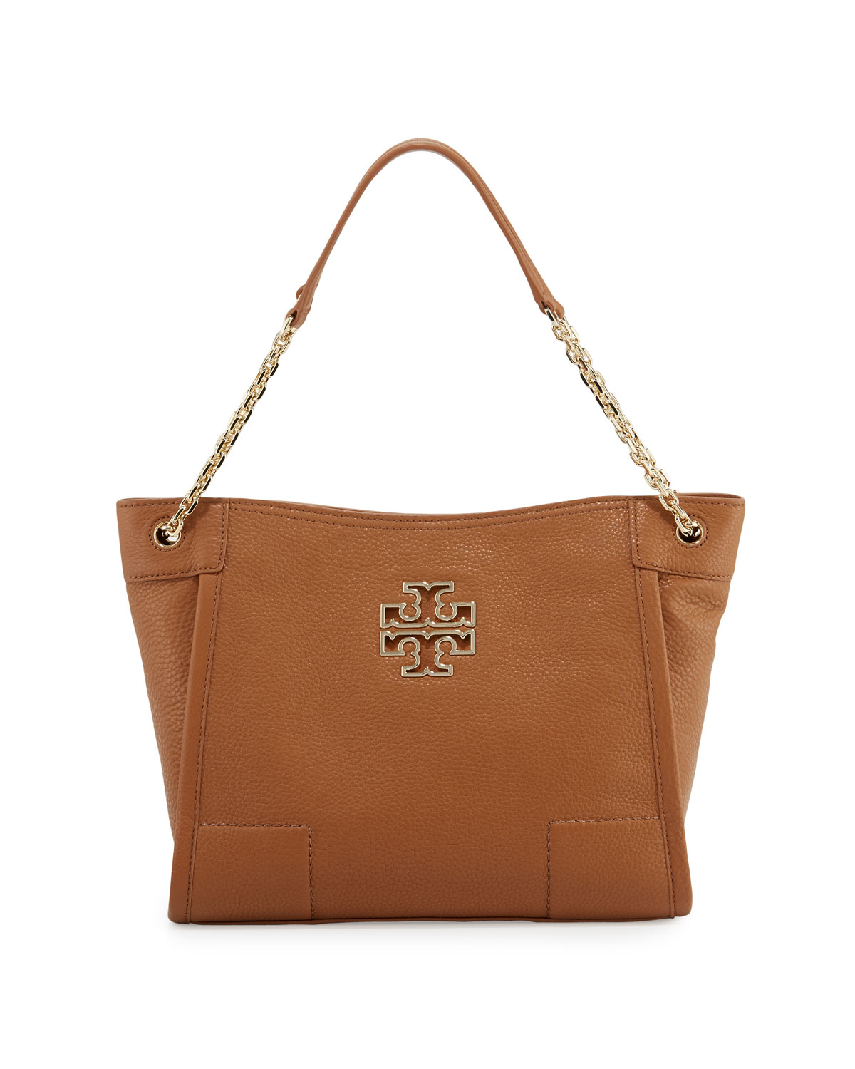 Lyst - Tory Burch Britten Small Leather Tote Bag in Brown