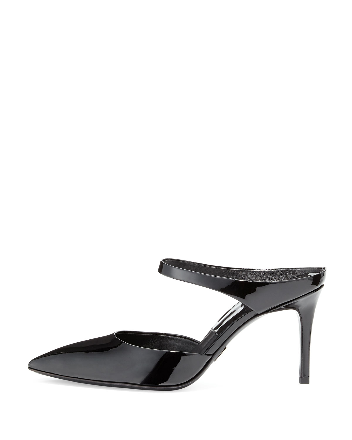 Michael kors Helene Patent-Leather Pointed-toe Mules in Black | Lyst