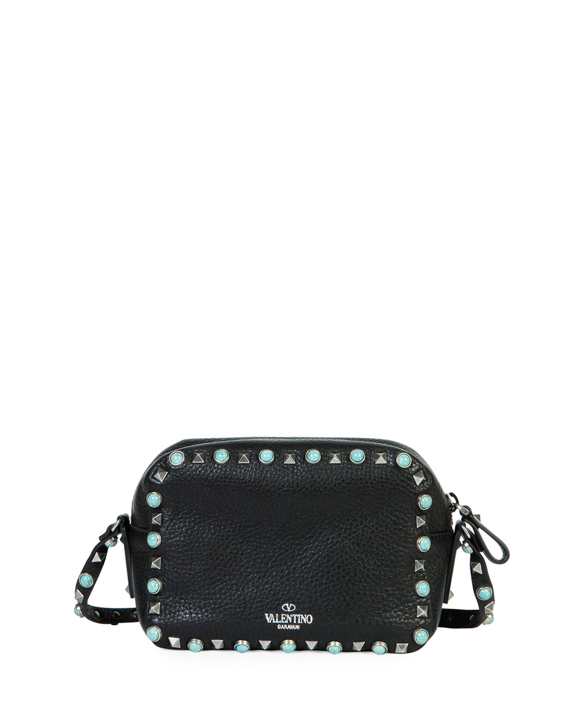 Lyst - Valentino Rockstud Rolling Small Zip-top Camera Bag ...