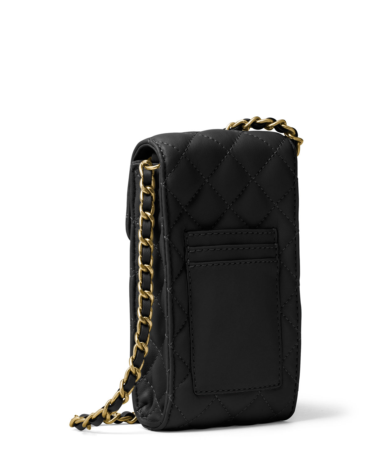 Lyst - Michael Michael Kors Sloan Phone Quilted Chain Crossbody Bag in Black