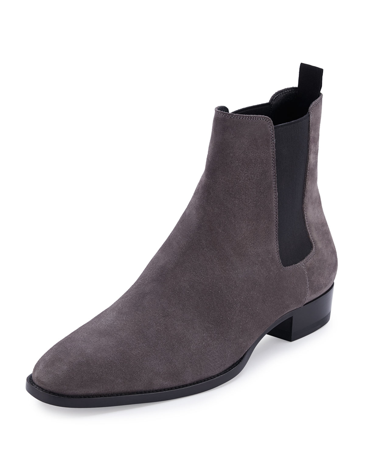 grey suede chelsea boots