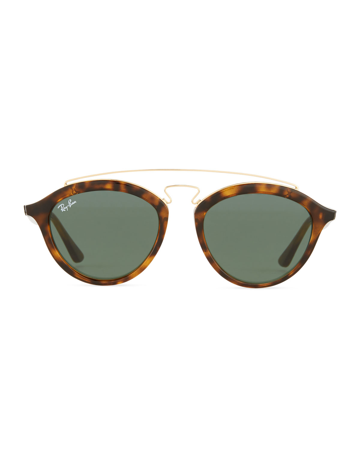 Ray-ban Round Double-bridge Acetate Sunglasses W/ Solid