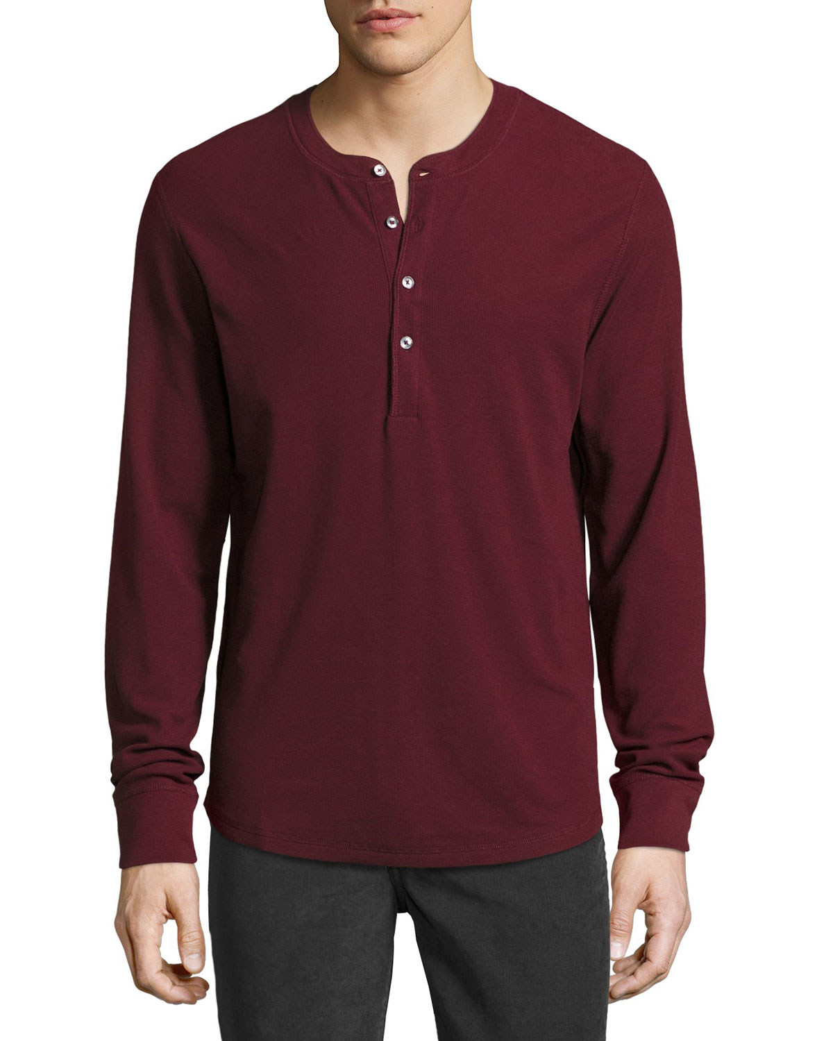 Lyst 7 For All Mankind Thermal Henley Tshirt in Purple for Men