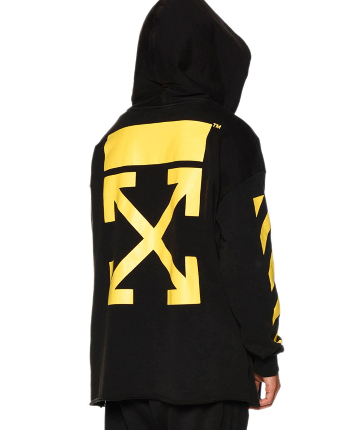 Off White C O Virgil Abloh Cotton Pullover Hoodie W Arrows In