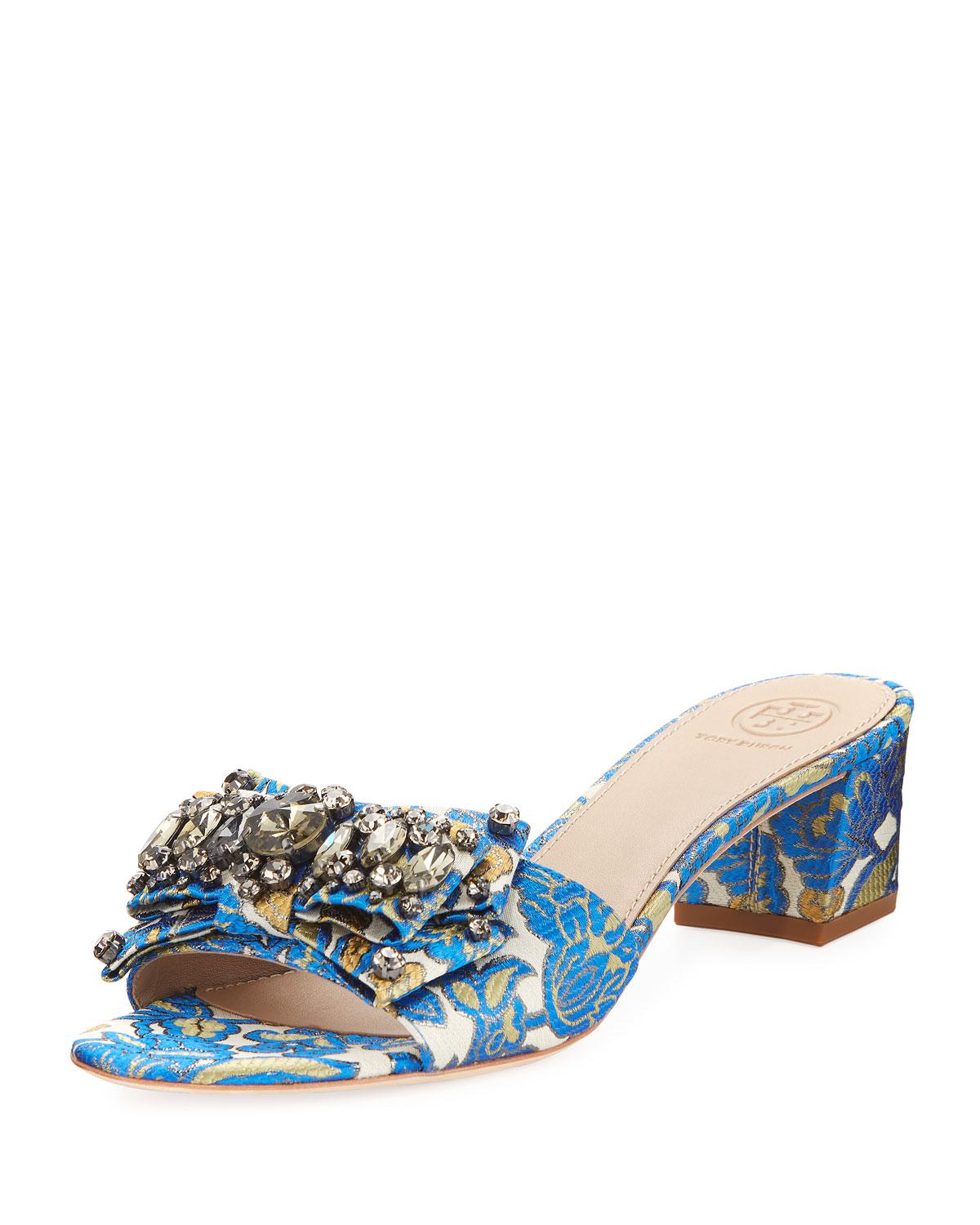 colorful tory burch slides