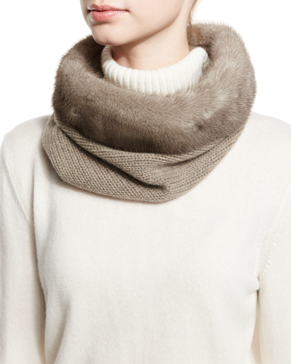 Lafayette 148 New York Cashmere & Mink Fur Snood/scarf - Lyst