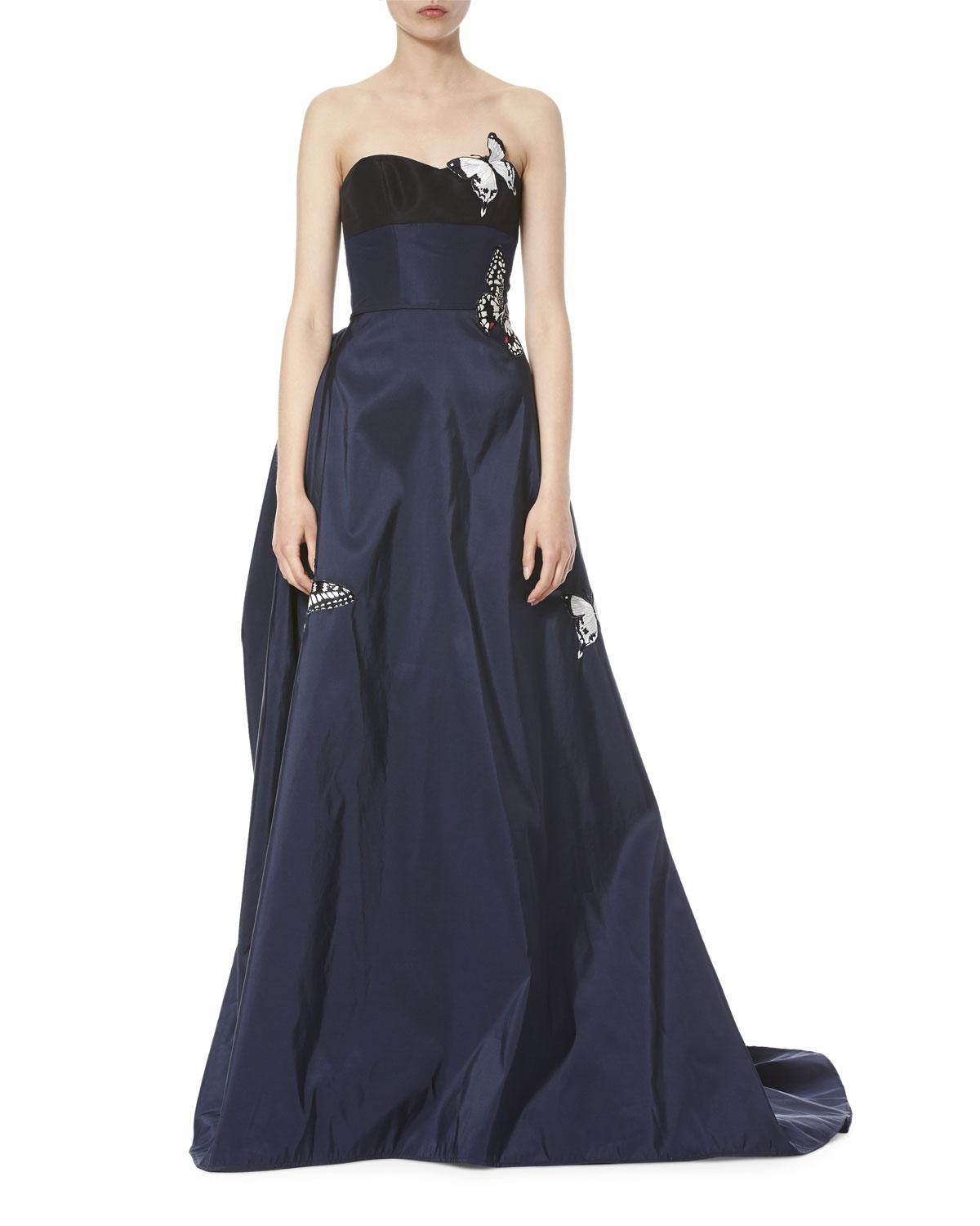 Carolina herrera gown, Strapless evening gowns, Strapless evening dress