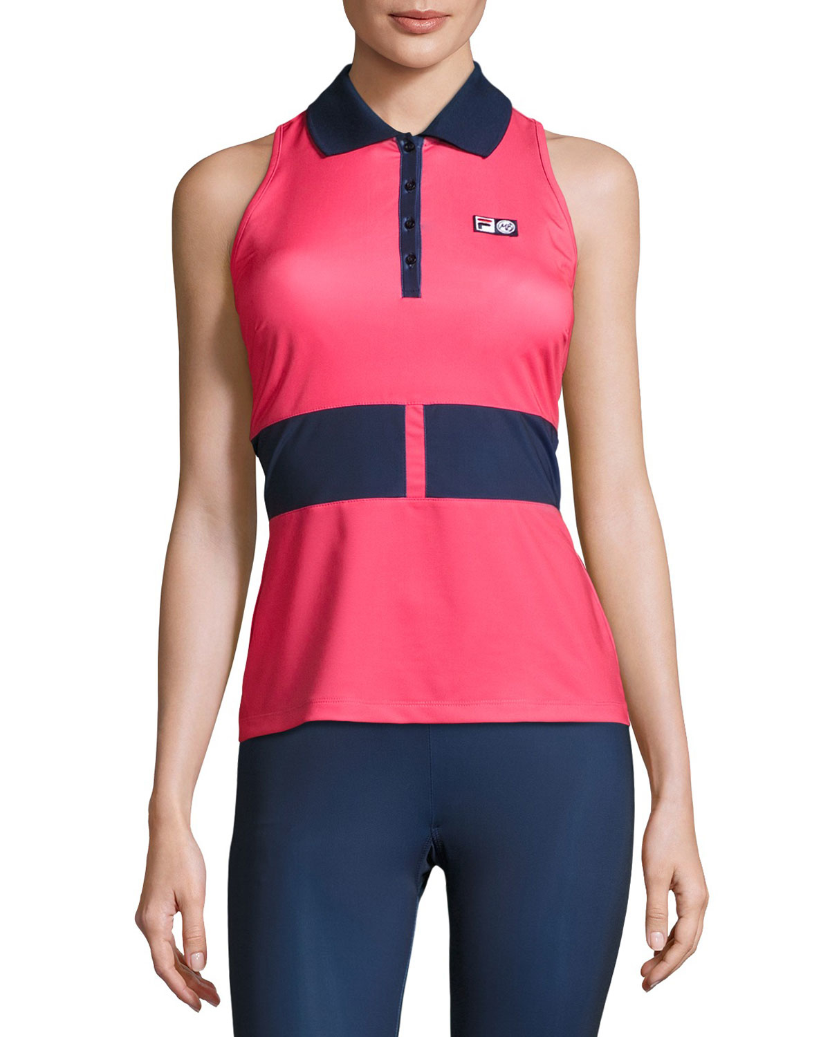 Fila Synthetic Mb Court Central Sleeveless Polo Shirt in Red (Pink) - Lyst