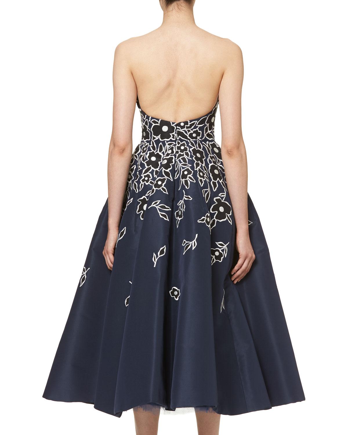 Lyst Carolina Herrera Floral Embroidered Strapless A