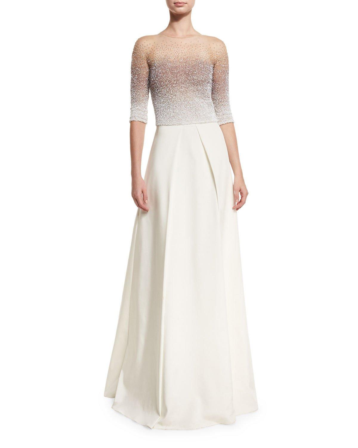 pamella roland ombre sequin gown