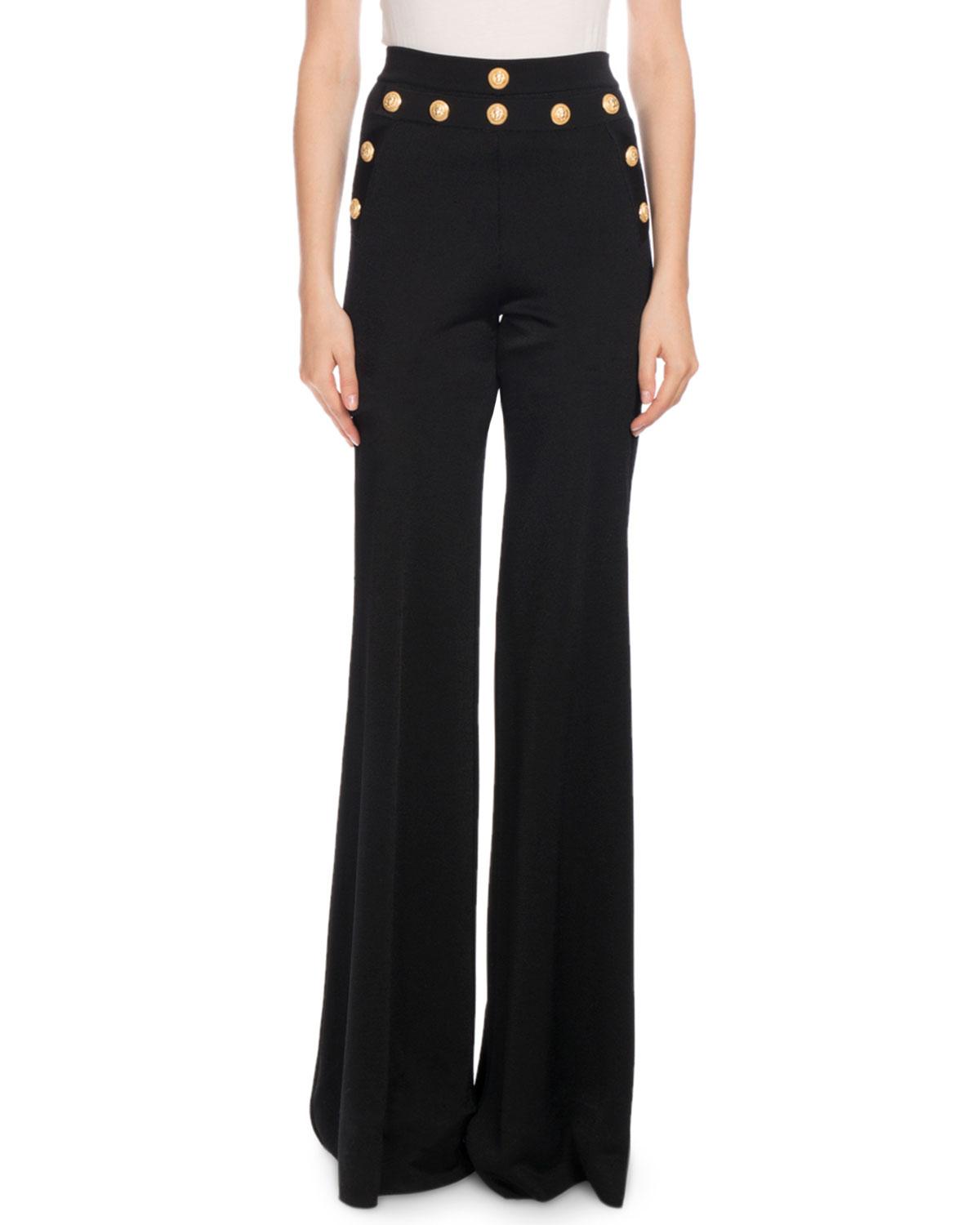 women's sailor pants with buttons