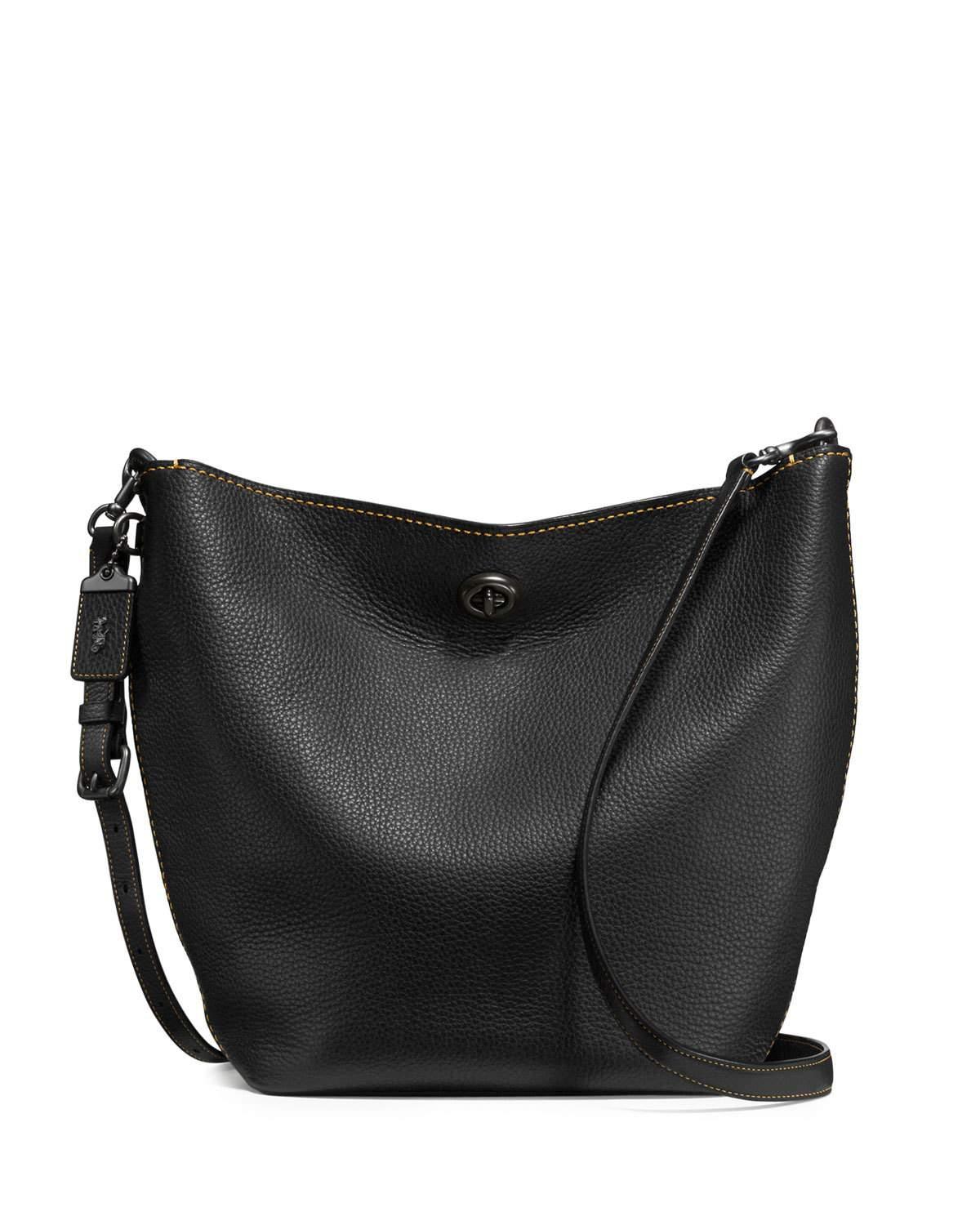 Coach Duffle Leather Bucket Bag in Black | Lyst