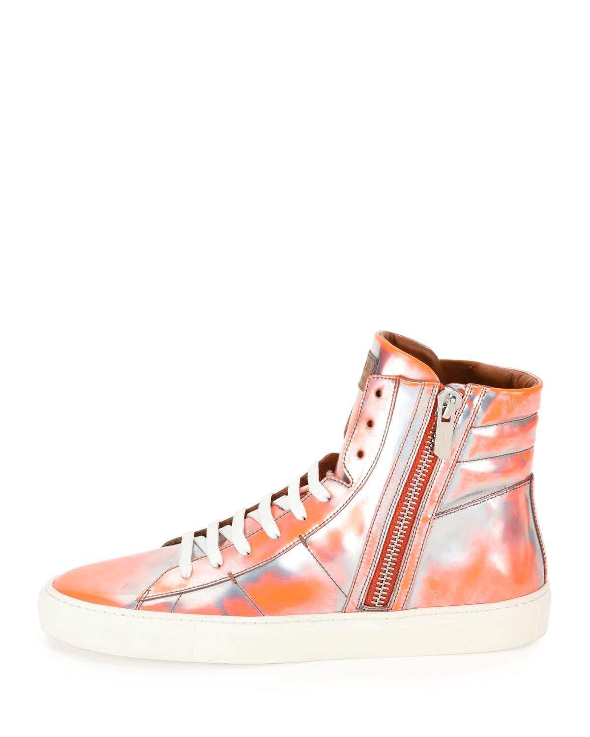 Bally Hensel Fluorescent Leather Hightop Sneaker in