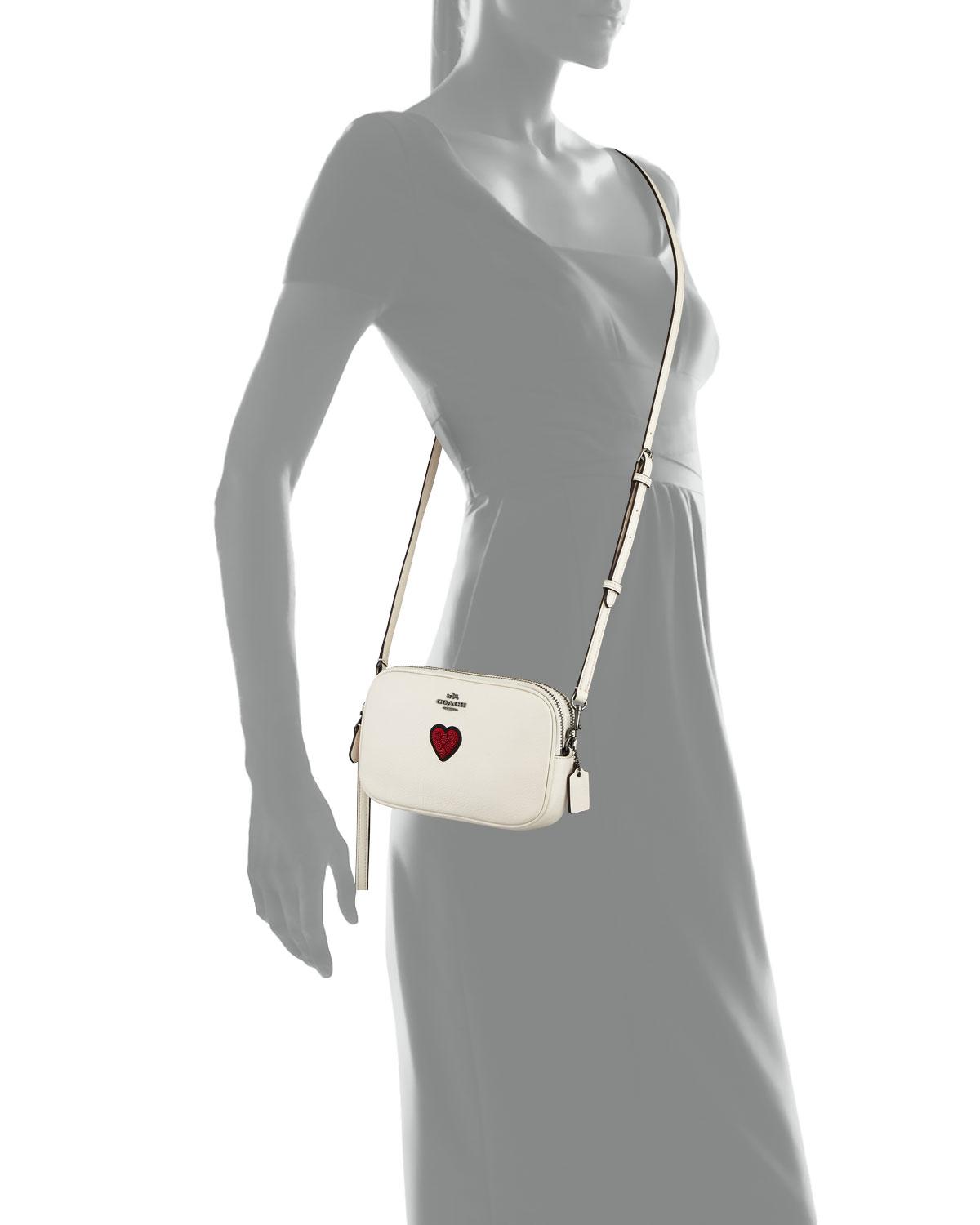coach white heart bag