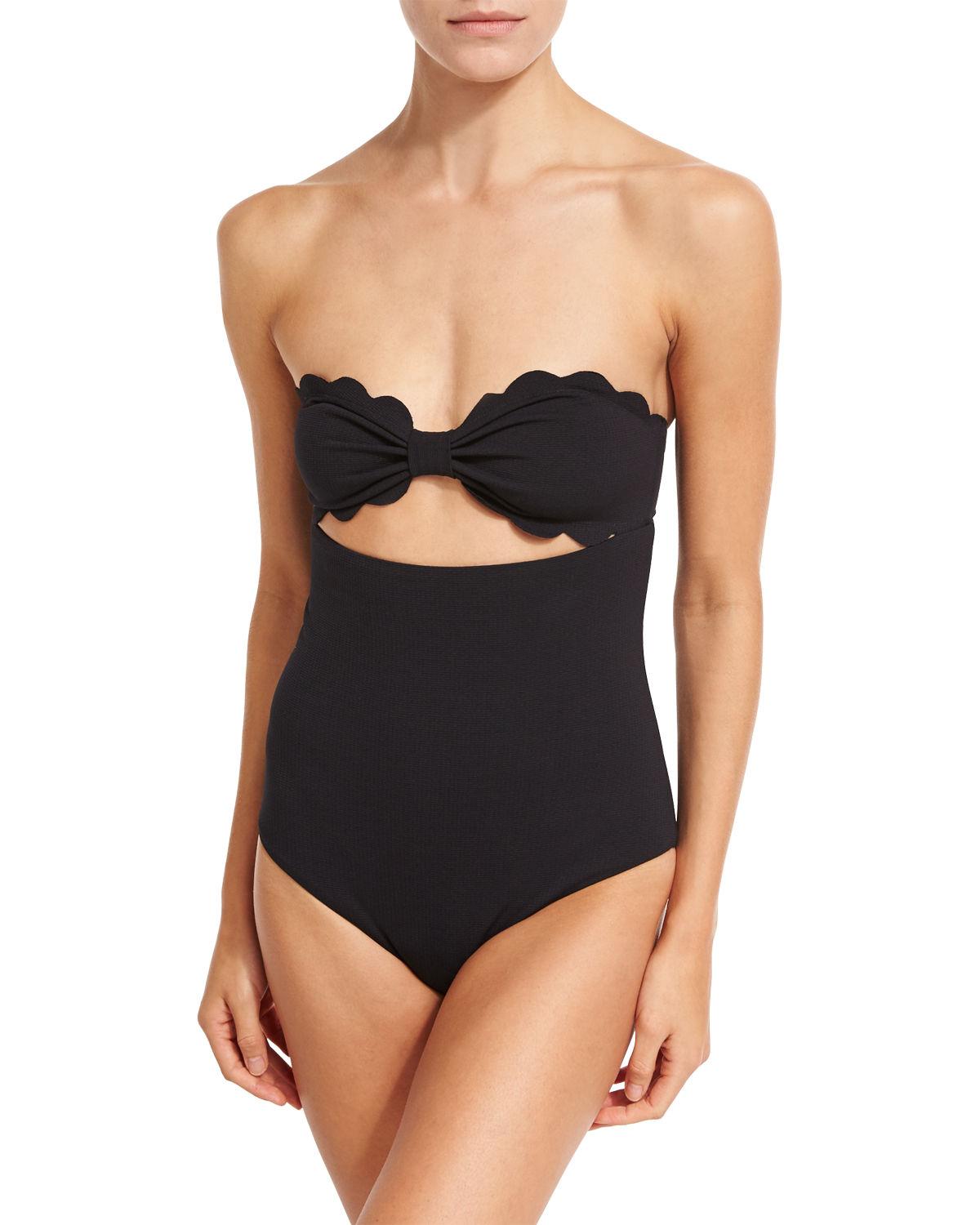 Marysia swim Antibes Scalloped Onepiece Swimsuit in Black Lyst