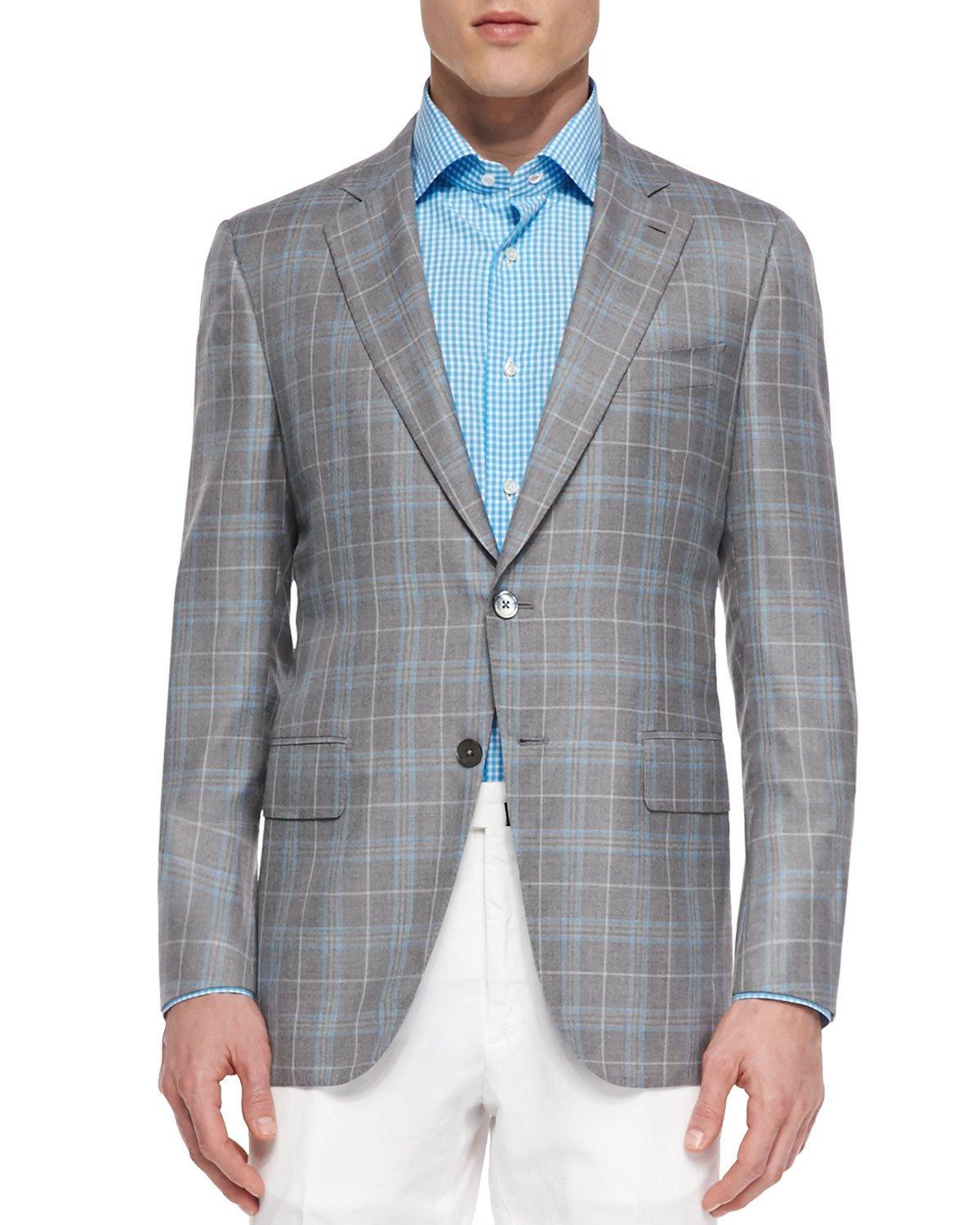 Lyst Isaia Wool Plaid Sport Coat in Gray for Men