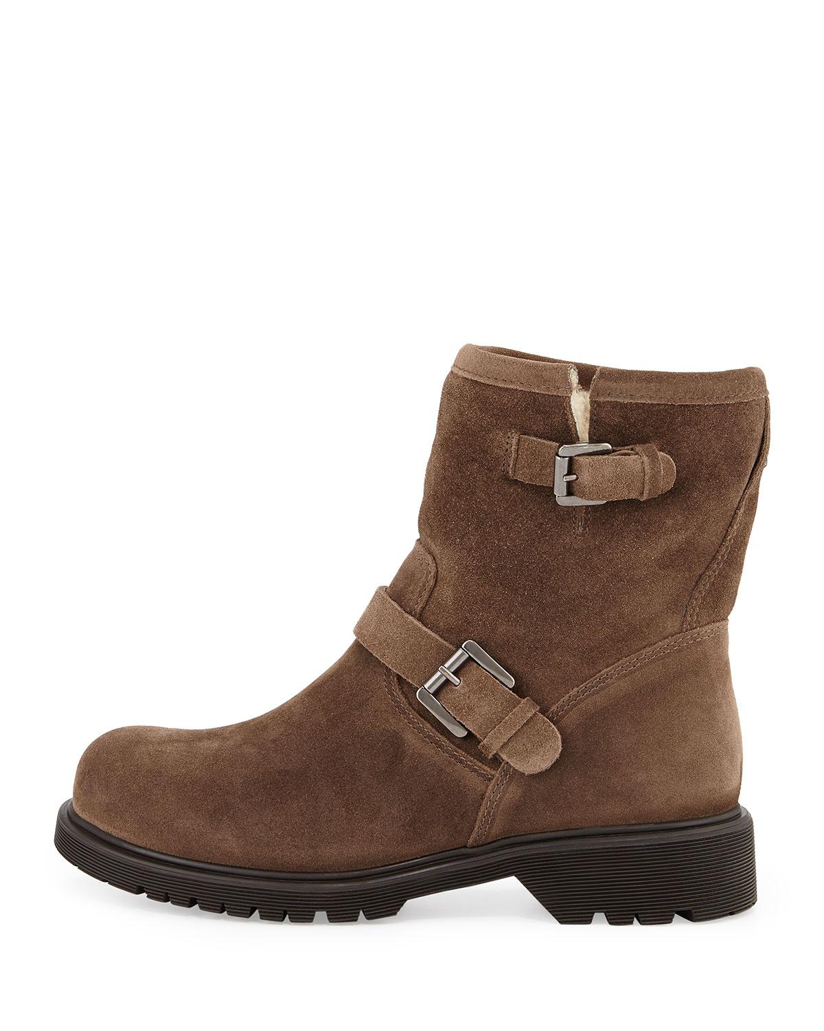 Lyst - La Canadienne Hayes Fur-lined Buckled Mid-calf Boot in Brown