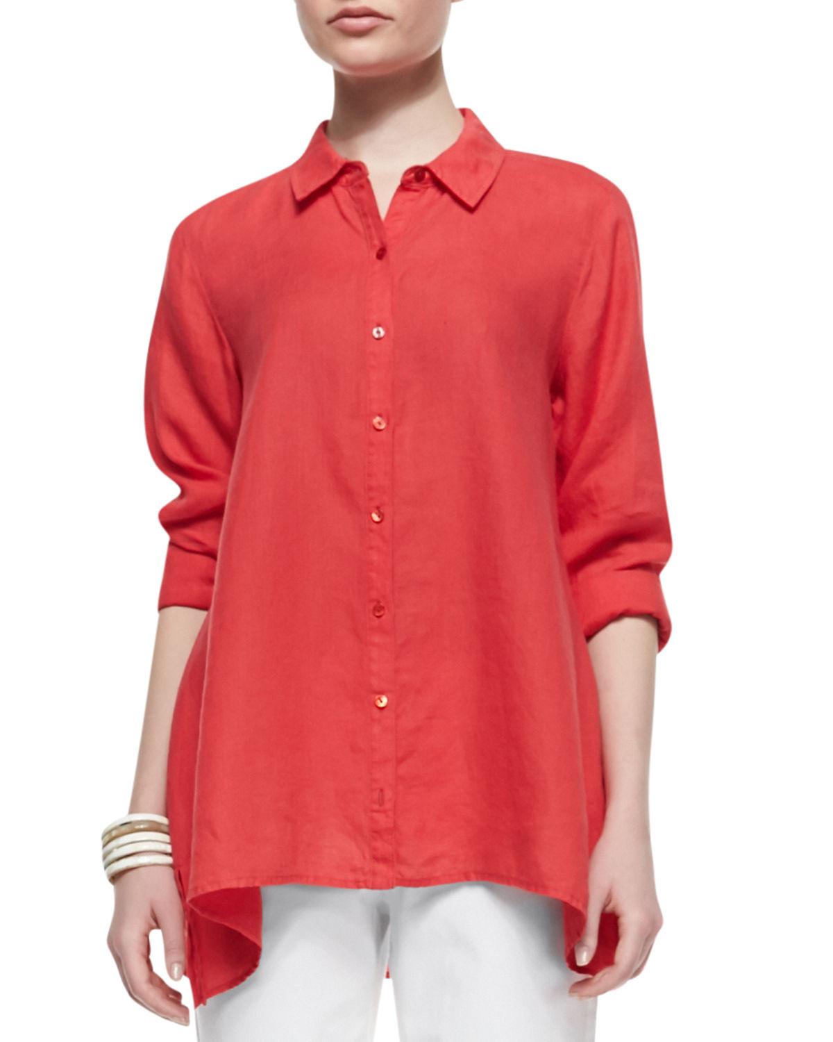 eileen fisher handkerchief linen top