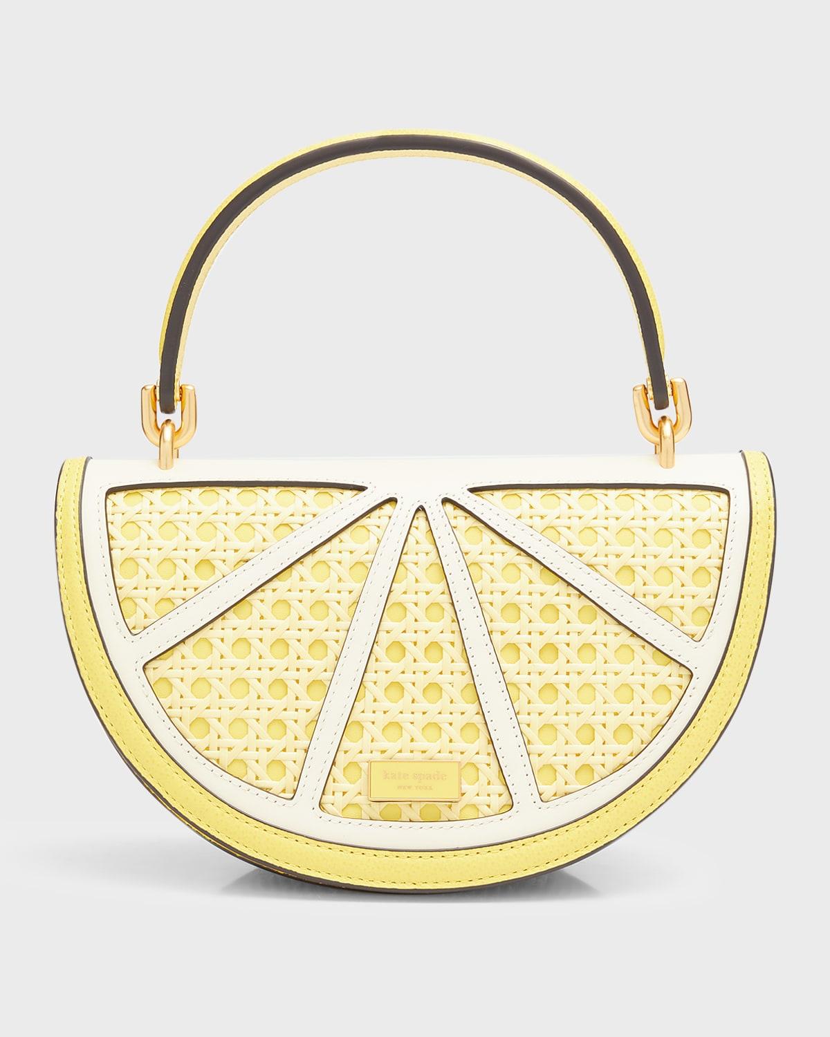 Kate Spade Lemon Drop Rattan Crossbody Bag in Metallic Lyst