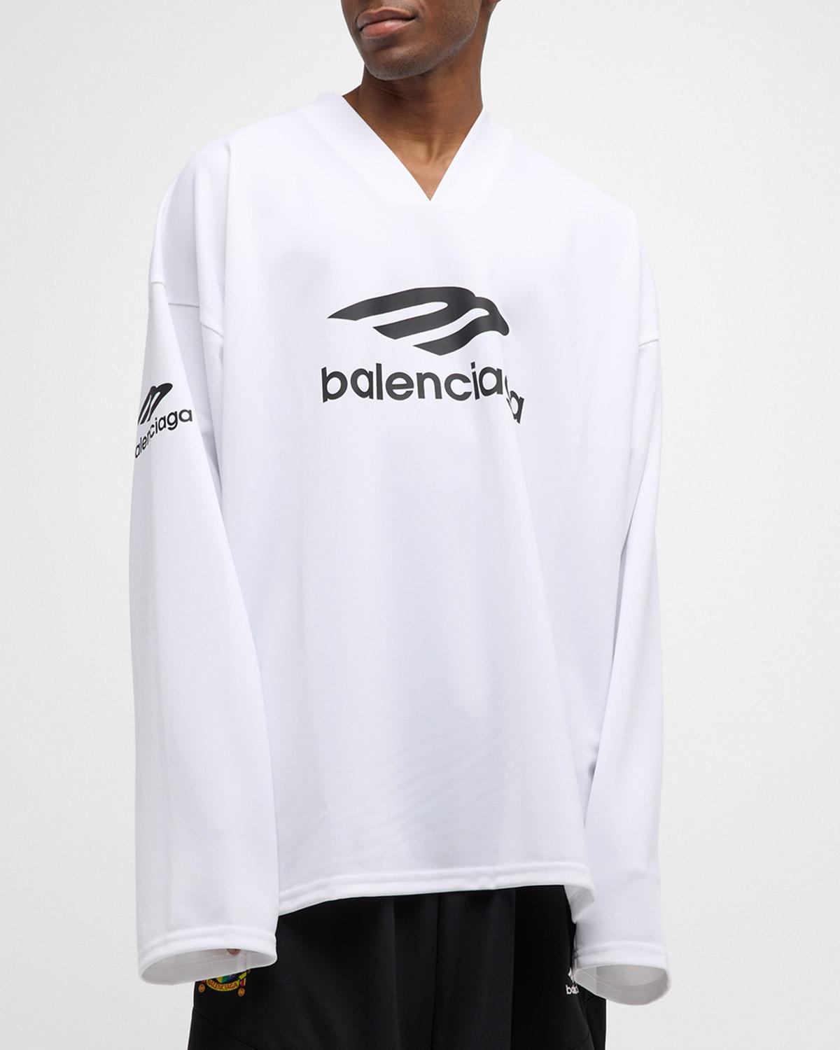 for Lyst Balenciaga Sports | T-shirt Men Icon Long-sleeve 3b in White Ski