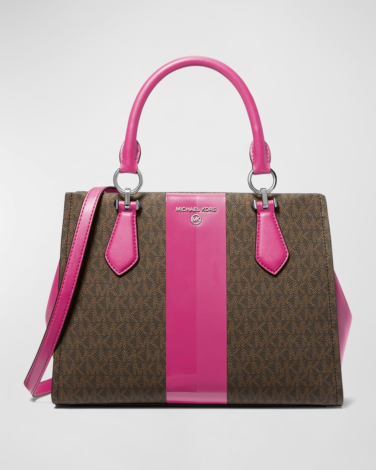 MICHAEL Michael Kors Monogram Leather Tote in Pink