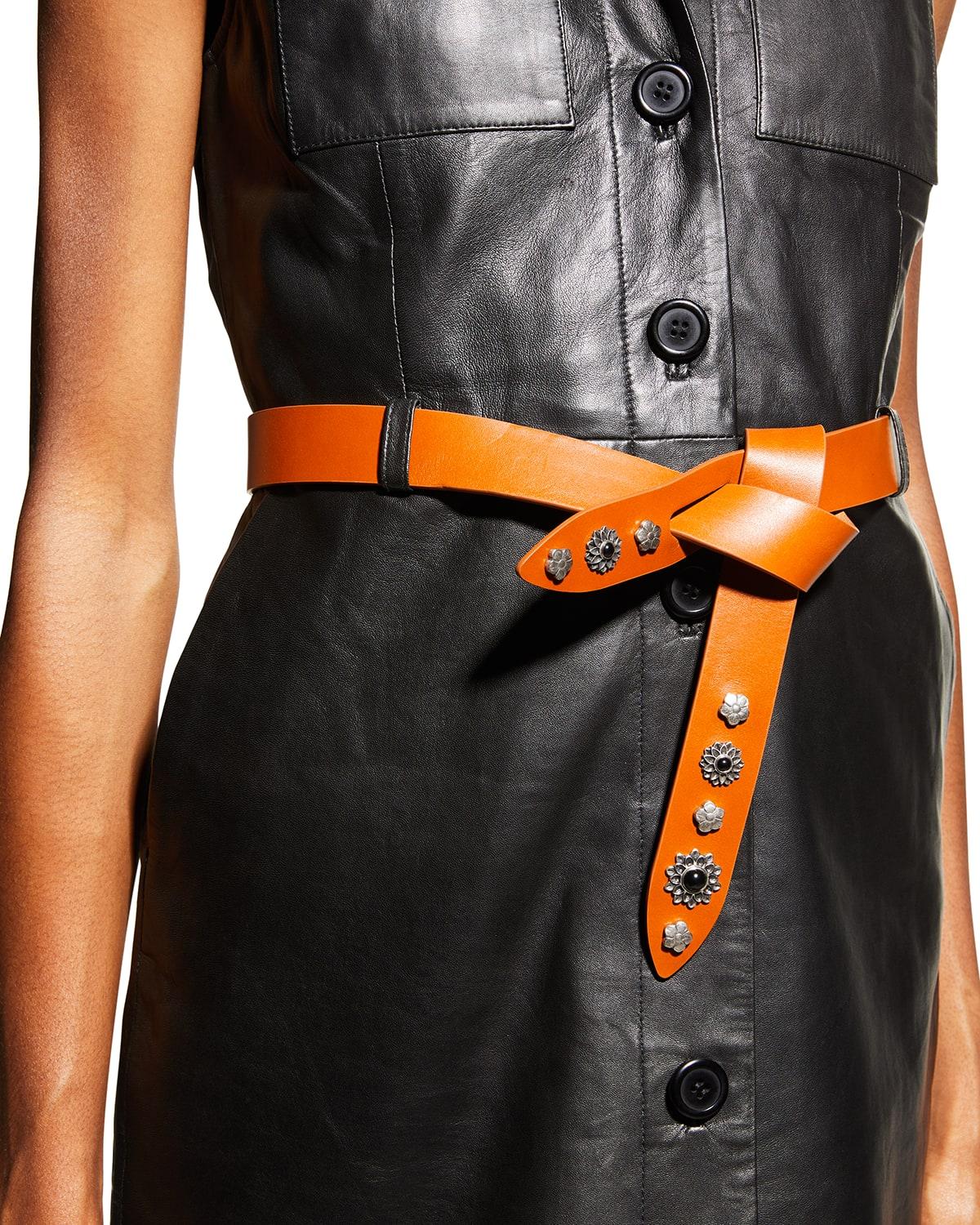 Isabel Marant Lecce Floral Studded Pull-through Belt in Black | Lyst