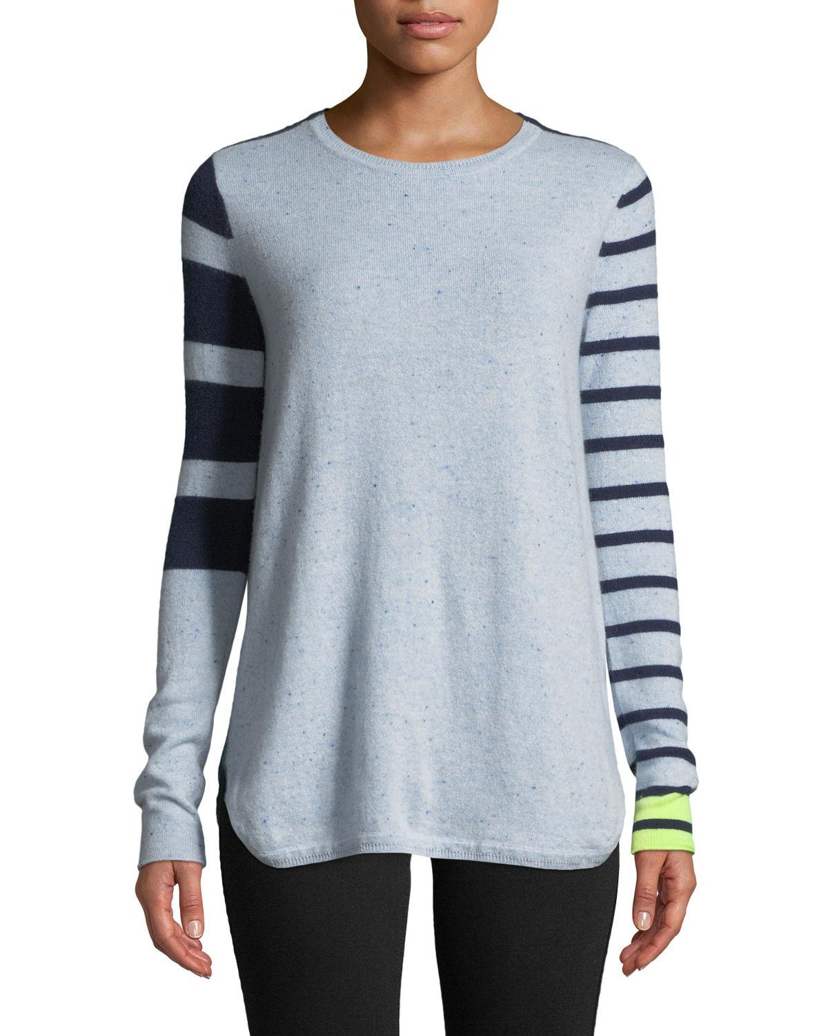 Lisa Todd Plus Size Classic Pop Striped Cashmere Sweater in Blue - Lyst