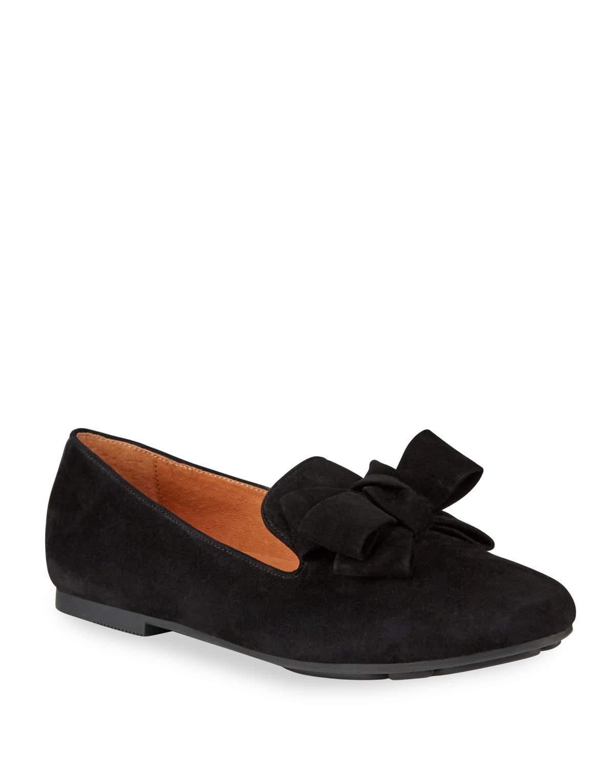 bow loafers black