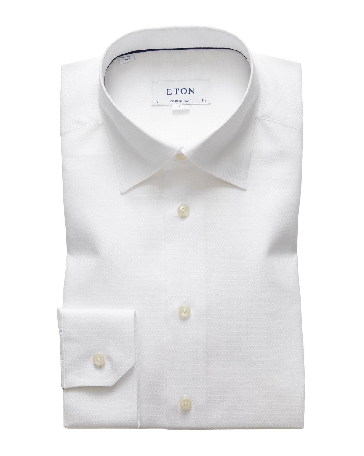 Eton of Sweden Cotton Men's Textured Contemporary-fit Dress Shirt in ...