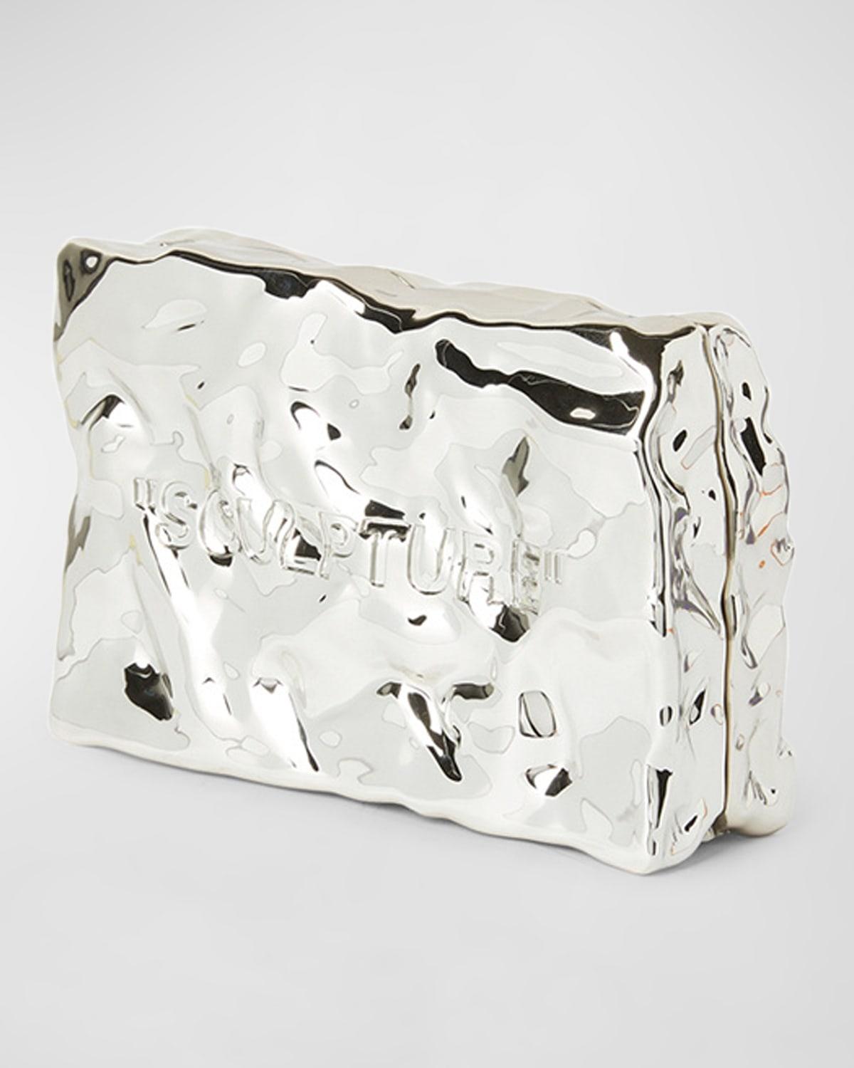 Off-White c/o Virgil Abloh Sculpture Crushed Clutch Bag in Metallic