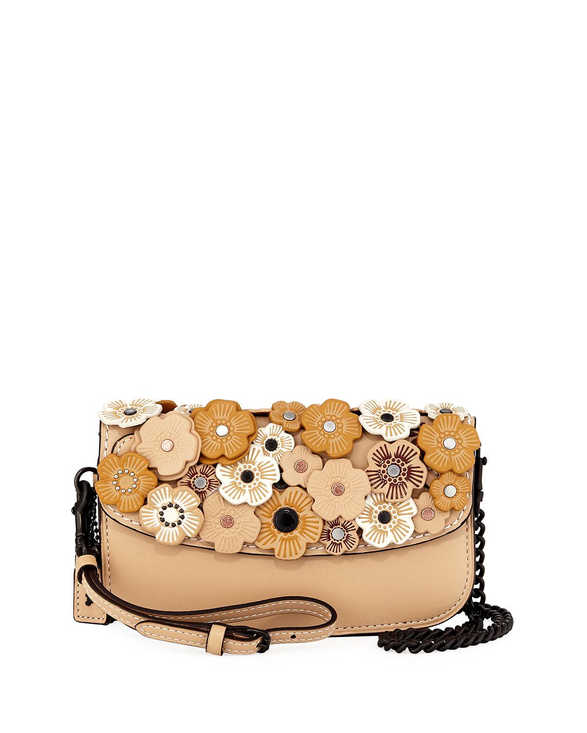 Lyst COACH Tea Rose Leather Clutch Bag