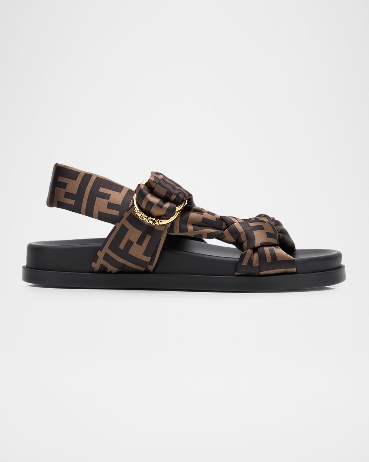 シューズ・サンダルその他 FENDI Woman Flat sandals Tobacco 8X8645AE7S F0R7V Fendi FFold Leather Black | Fendi
