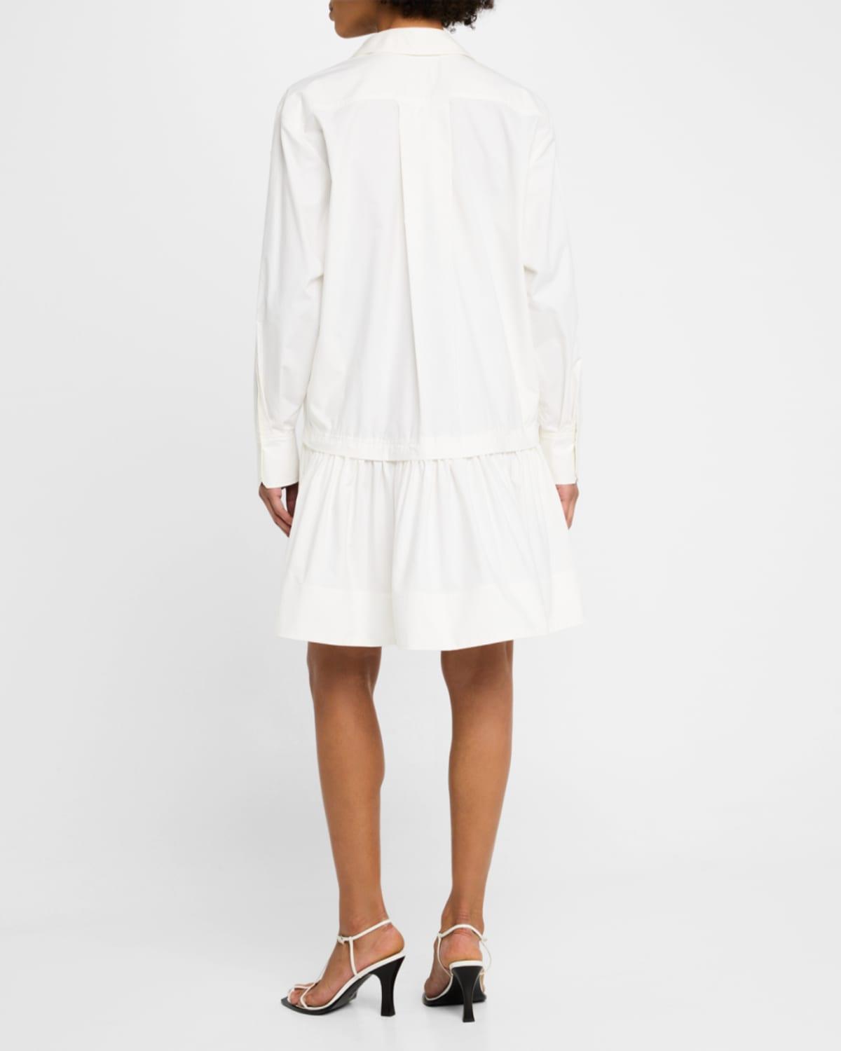A.L.C. Brooke Long-Sleeve Drop-Waist Mini Dress in Natural | Lyst