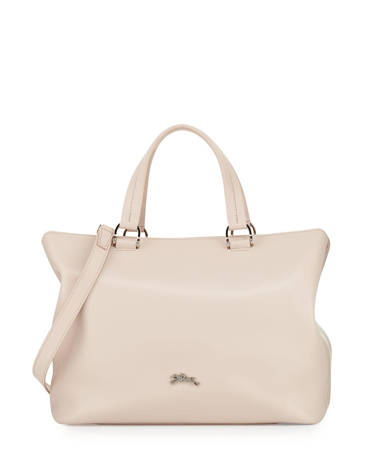 Longchamp Honoré Medium Leather Tote Bag in Ivory (White) Lyst