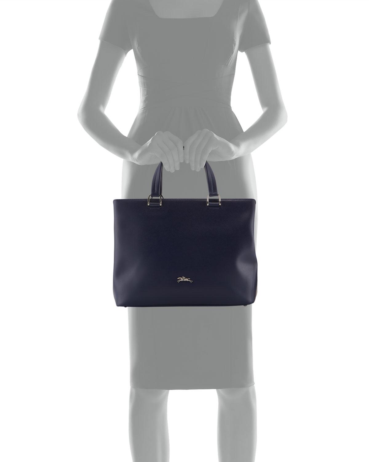 Longchamp Honoré Medium Leather Tote Bag in Ivory (White) Lyst