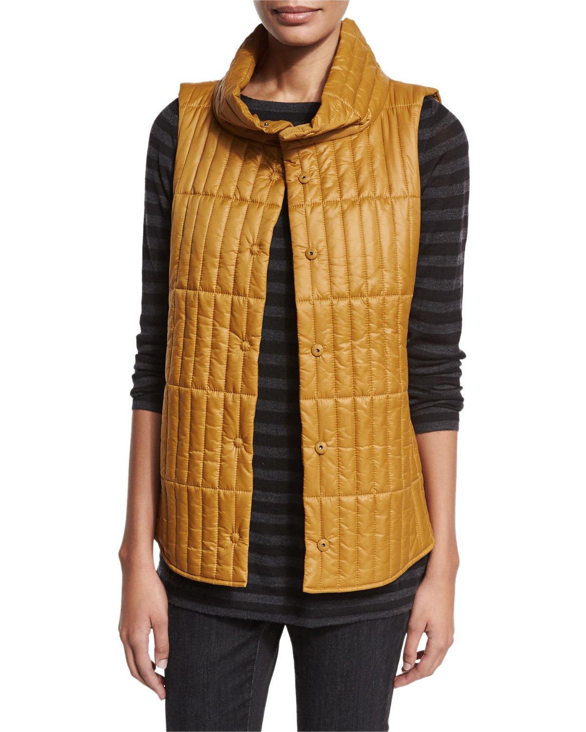 Eileen Fisher Quilted Recycled Nylon Blend Quilted Vest Lyst