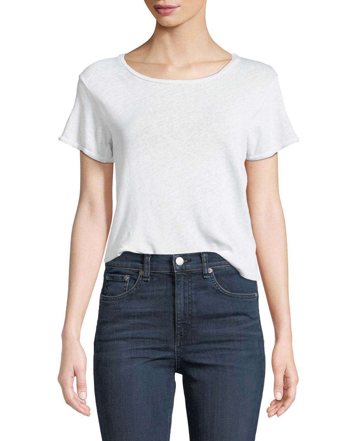 Lyst - J Brand Nerd Short-sleeve Linen/cotton Tee in White