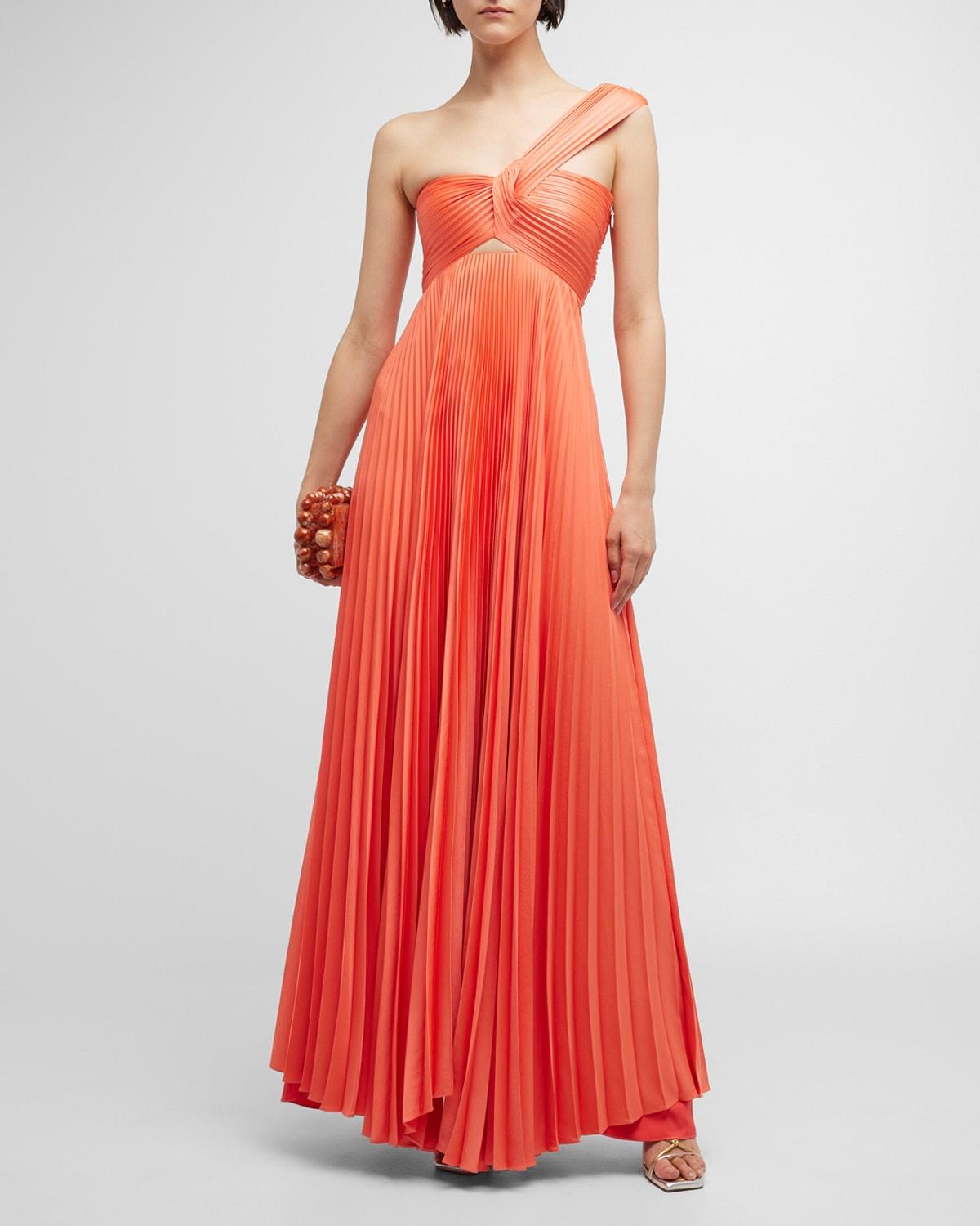 chinese dress ladies Zora One Shoulder Pleated Midi Dress main image 1