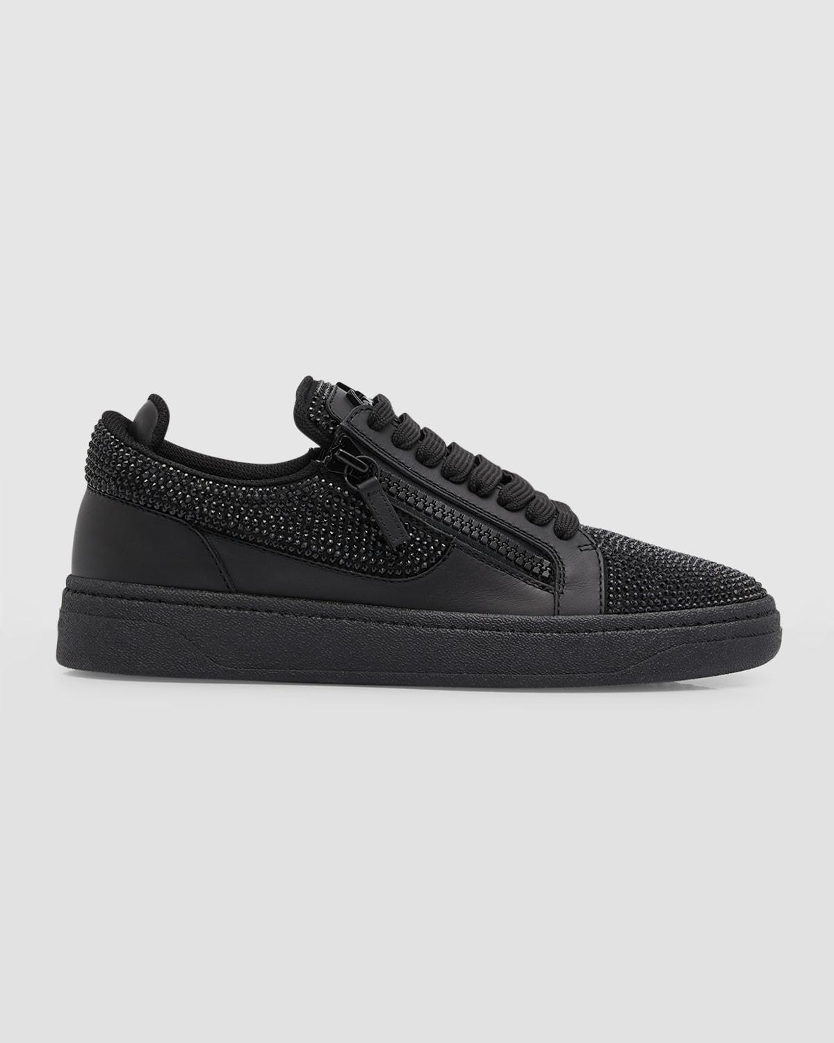 Giuseppe Zanotti Gz 94 Crystal Leather Low Top Sneakers in Black for Men |  Lyst