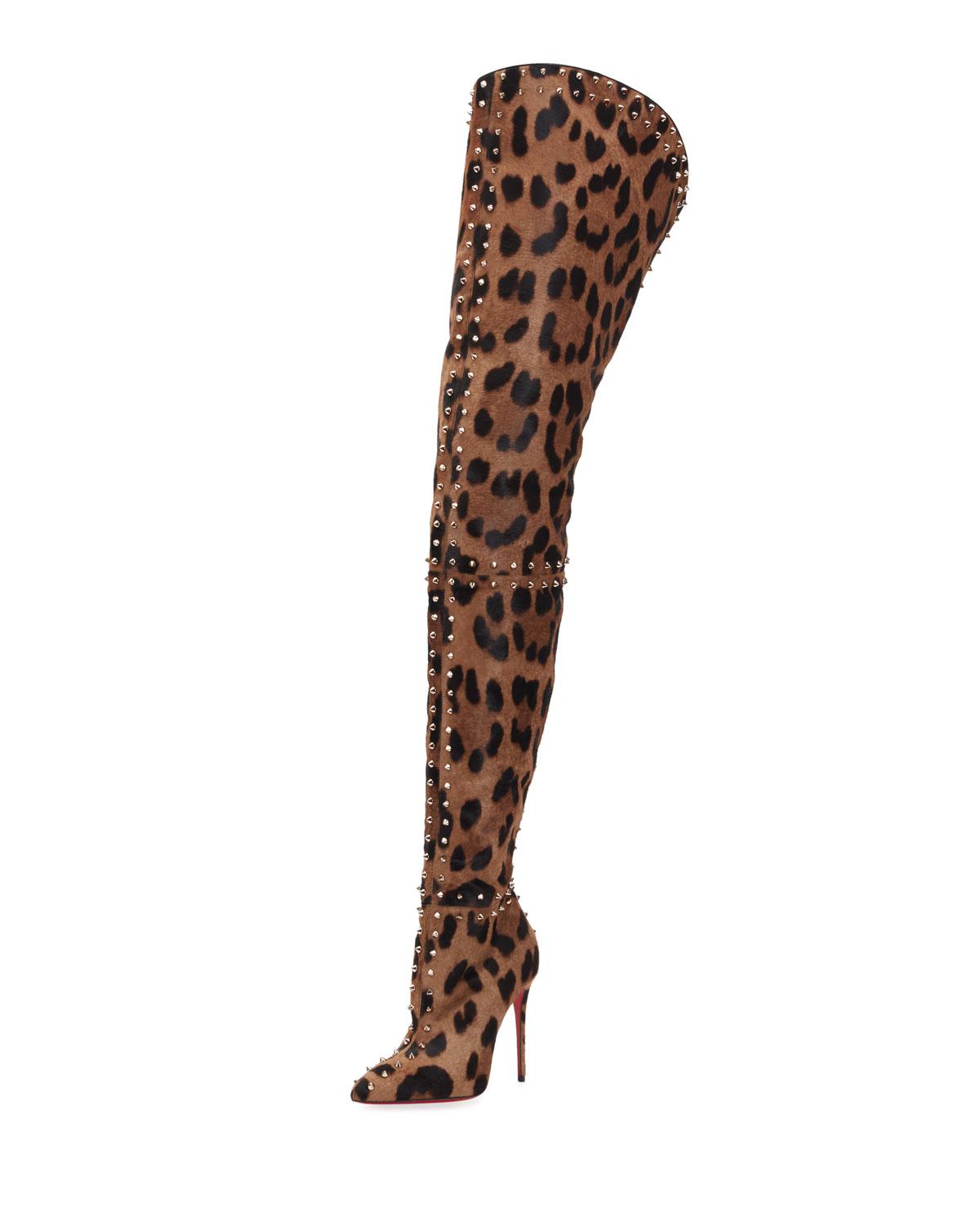 louboutin leopard boots