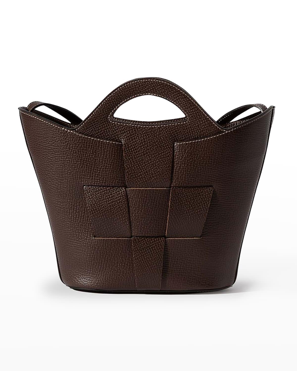 Hereu Bombon Woven Leather Top Handle Bag in Natural