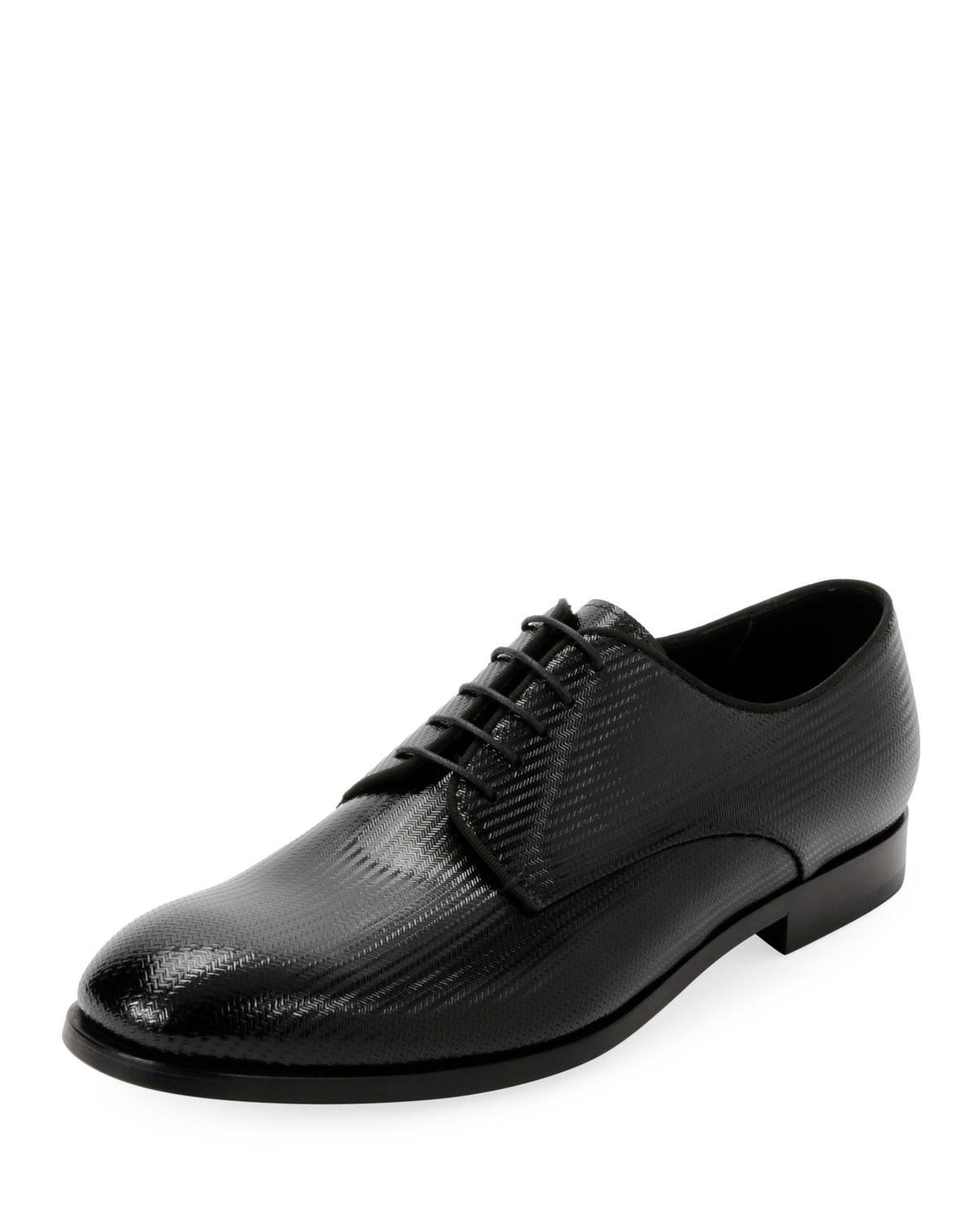 Armani Men�s Formal Patent Chevron Leather Laceup