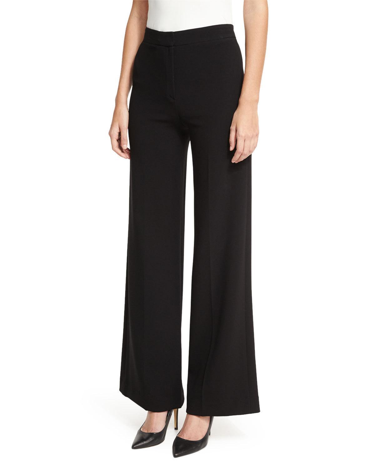 Theory Synthetic Terena Admiral Crepe Tailored Wide-leg Pants in Black ...