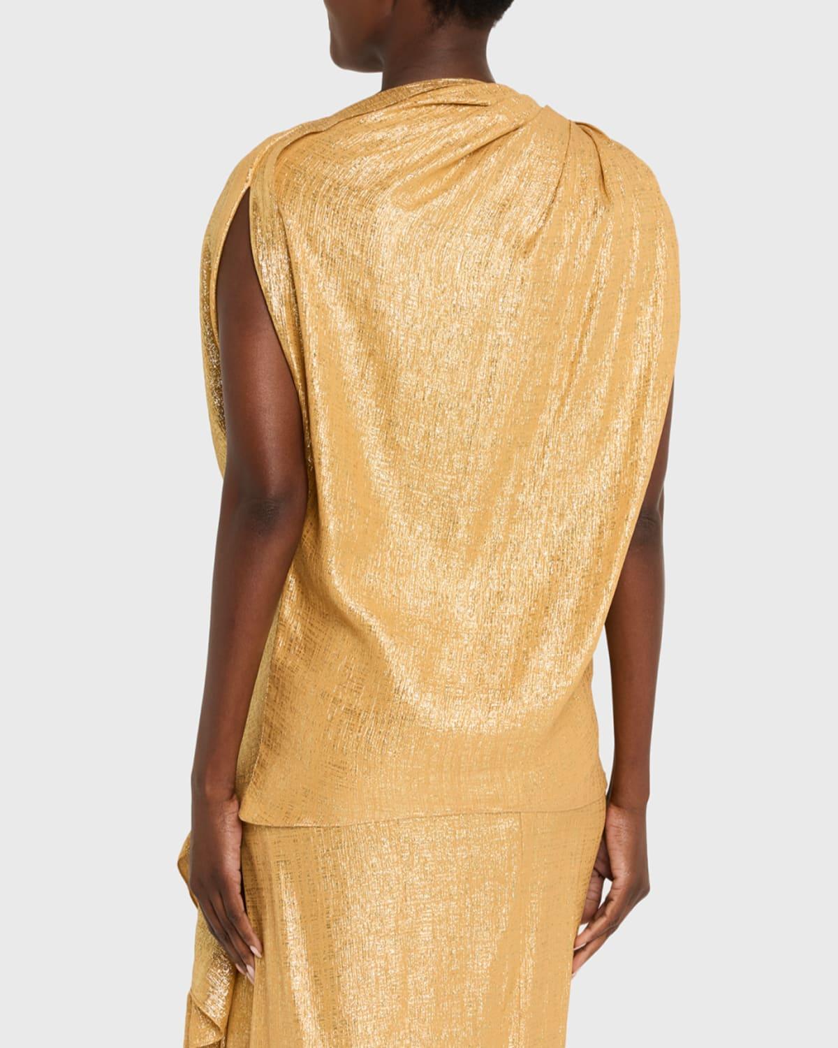 michael kors gold lame dress Michael kors gold sequin bell sleeve dress XXS