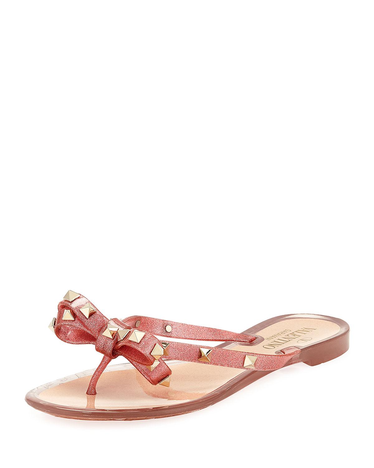 rockstud pvc thong sandals