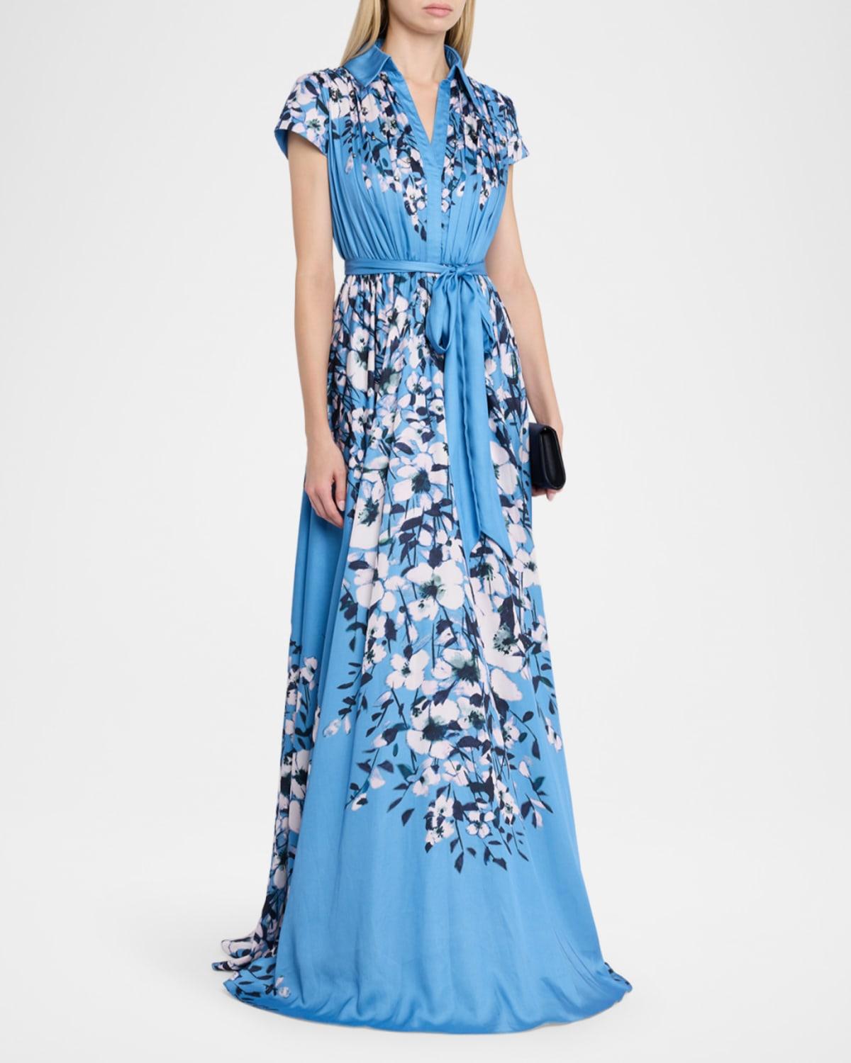 white christmas dresses Aidan Mattox Long Formal Chiffon Dress 054473360 main image 1