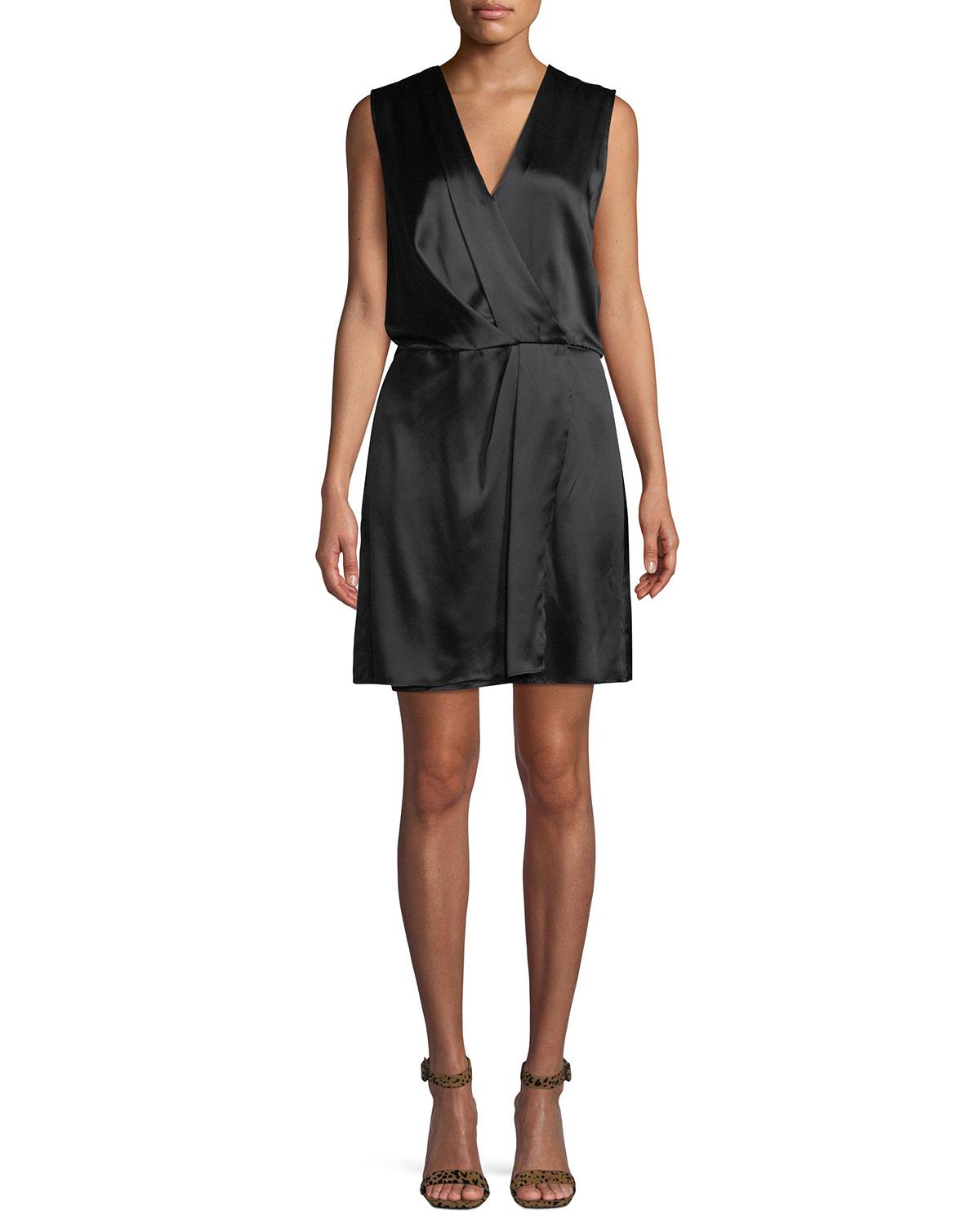 Rag & Bone Victor Sleeveless Silk Wrap Dress in Black - Save 61% - Lyst
