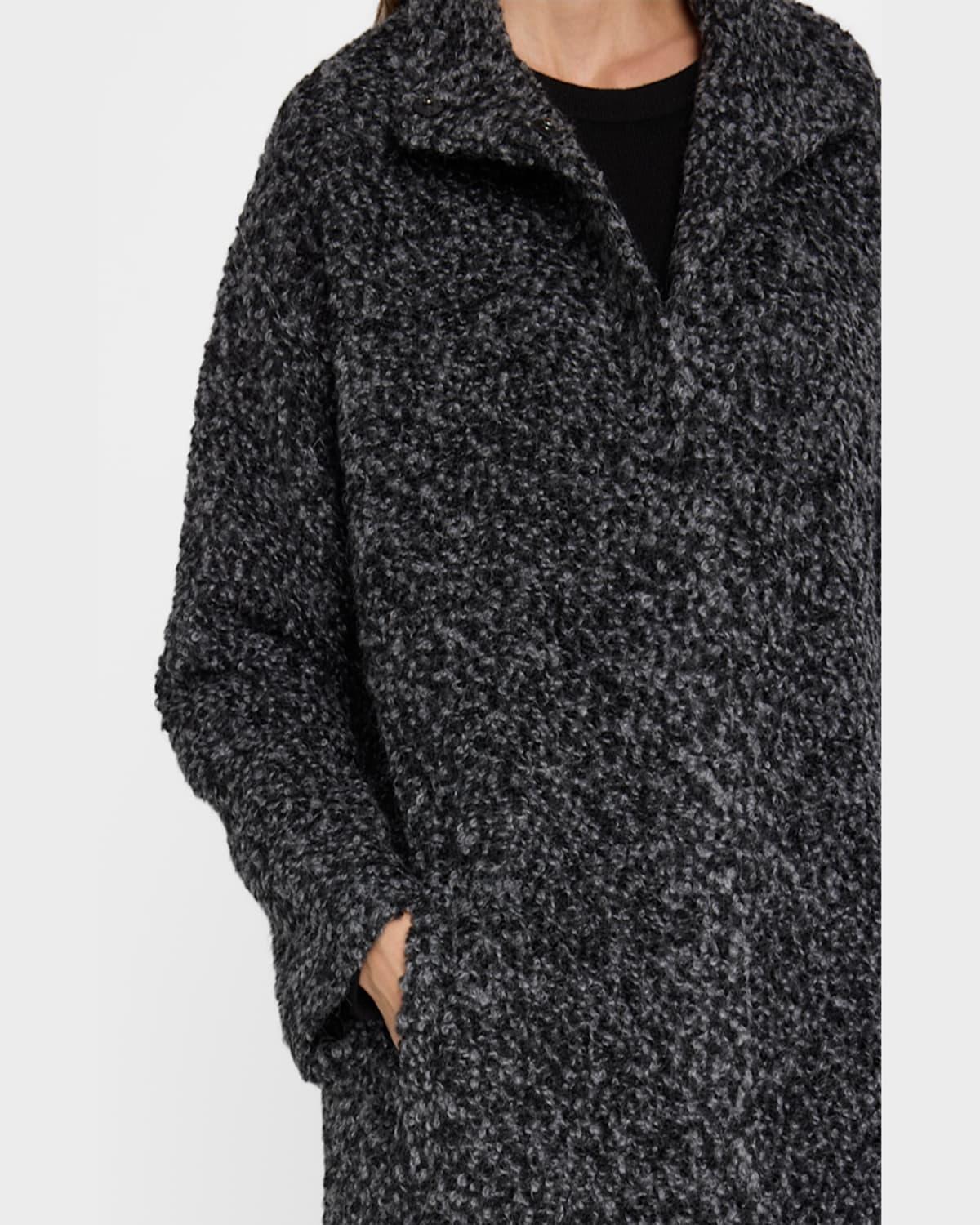 Eileen Fisher Snap Front Curly Alpaca Wool Coat in Black Lyst